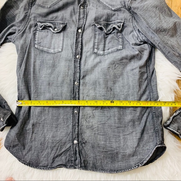 Kooples washed effect denim button shirt distress - Picture 4 of 12